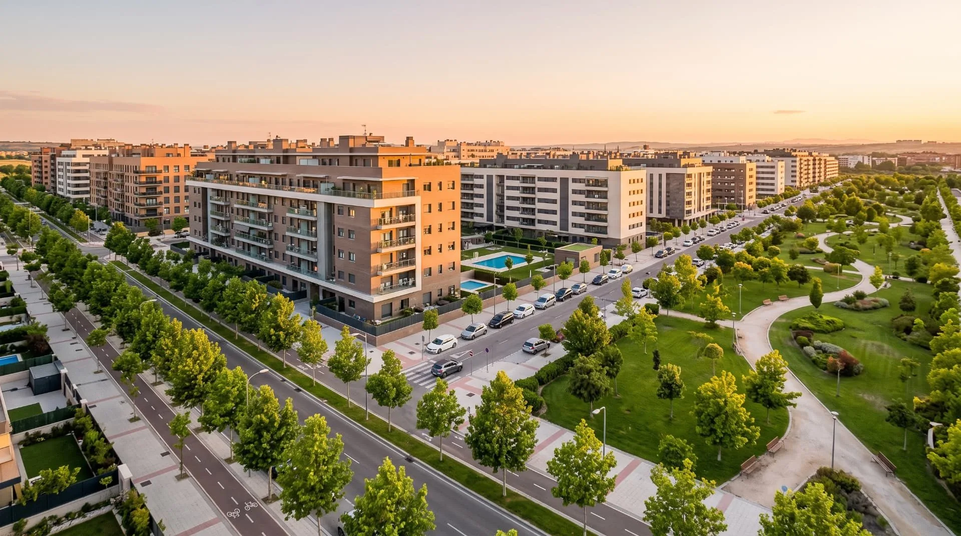 Nuove residenze accanto a un parco a Vicálvaro, Madrid