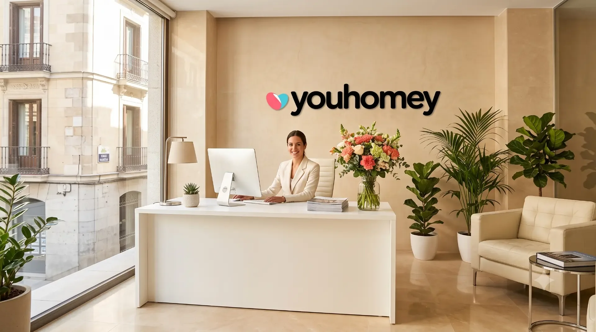 Youhomey-Büro in Madrid mit dem arbeitenden Team